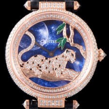 홍콩명품 [까르띠에] 남성용 팬더 오 끌레르 드 륀 드 까르띠에 HPI00712 18K 로즈골드 하이 쥬얼 세팅 픽첼 다이얼 스위스 쿼츠 무브먼 CAR0012  