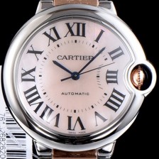 홍콩명품 [까르띠에] 남여공용 2019신상 발롱블루 W6920046 36mm 핑크 자게 다이얼 오토매틱 무브먼트 CAR0501  