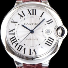 홍콩명품 [까르띠에] 남성용 2019신상 발롱블루 W69016Z4 42mm 브라운 악어가죽 밴드 화이트 다이얼 오토매틱 무브먼트 CAR0510  