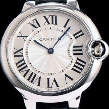 홍콩명품 [까르띠에] 남성용 발롱블루 WE902056 화이트 다이얼 블랙 레더스트랩 CAR0030  