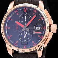 홍콩명품 [쇼파드] 남성용 클레식 레이싱 밀레 밀레밀리아 1000 모델 크로노그래프 18k 로즈골드 블랙 다이얼 일본산 쿼츠 무브먼 CHO0450  