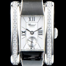 홍콩명품 [쇼파드] 여성용 라 스트라다 스위스 쿼츠 화이트 쥬얼리 베젤 실버다이얼 CHO0410  