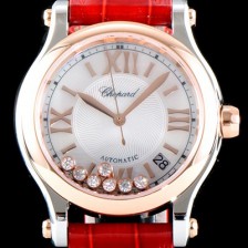 홍콩명품 [쇼파드] 여성용 베스트셀러!!해피 스포츠 278559-6008 36MM 스테인리스 스틸 다이아몬드UP!! 고급스러운 18K로즈골드 투톤콤비 화이트 다이얼 오토매틱 무브먼트 CHO0243  