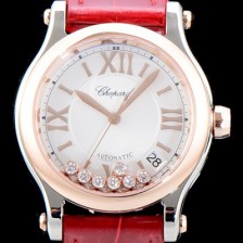 홍콩명품 [쇼파드] 남성용 리뉴얼버전 수입산 최고급 악어가죽사용!! 해피 스포츠 278559-6008 36MM 로즈골드&스테인레스 스틸 실버 다이얼 오토매틱 무브먼트 CHO0240  