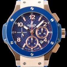 홍콩명품 [휴블렛] 남성용 New pgrade!!빅뱅 341.PB.131.RX 18K 로즈 골드 크로노그래프 44MM 블루 카본 피버 다이얼 수정형 ETA 7750 오토매틱 무브먼트 HUB0235  