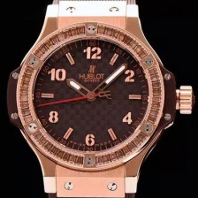 홍콩명품 [휴블렛] 여성용 빅뱅 에볼루션 쿼츠 다이아몬드 버젼 브라운다이얼 HUB0415  