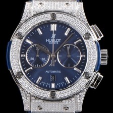 홍콩명품 [휴블렛] 남성용 클레식 퓨전 521.NX.1171.LR.1104 최상급 쥬얼 다이아몬드 세팅 크로노그래프 블루 다이얼 오토매틱 무브먼트 HUB0201  