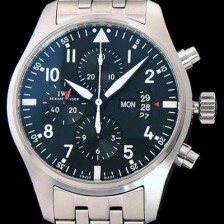 홍콩명품 [아이더블유씨] 남성용 파일럿 크로노그래프 3777 43mm ZF사 1:1 베스트 에디션 블랙 다이얼 스틸 브레이슬릿 A7750 IWC0223  