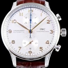 홍콩명품 [아이더블유씨] 남성용 포르투기즈 쥬얼버젼 오토메틱 크로노그래프 다이아몬드 화이트 다이얼 IWC4204  