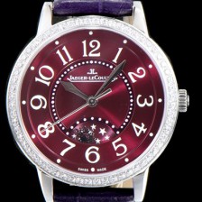 홍콩명품 [예거르꿀르뜨] 남성용 랑데부 나잇&데이 3448460 레이디 워치 최상급 다이아몬드 세팅 문페이즈 레드 와인 다이얼 오토매틱 무브먼트 JAG0415  
