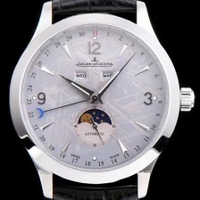 홍콩명품 [예거르꿀뜨르] 남성용 마스터 캘린더 1558421모델 씬 문페이즈 그레이 운석다이얼 아플리케 인덱스 오토매틱 무브먼트 JAG4200  
