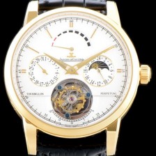 홍콩명품 [예거르쿨트르] 남성용 마스터 그랑 트래디션 5042420 퀀템 퍼페추얼 18K 옐로우골드 화이트 다이얼 아시안 투어빌론 탑재 무브먼트 JAG0412  