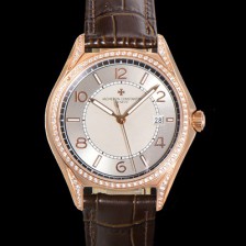 홍콩명품 [바쉐론 콘스탄틴] 남성용 피프티식스 Ref.4600E 오토매틱 1326 타입 18K 로즈골드 40mm 보석/큐빅 가죽줄 그레이 다이얼 vac1150  