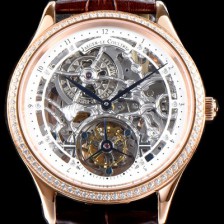 홍콩명품 [예거르쿨트르] 남성용 신형 마스터 그랜드 투어빌론 18K 로즈골드 케이스 1:1 수공 맞물림 형식의 쥬얼라인 화이트&실버 스켈레톤 다이얼 투어빌론 무브먼트 JAG0404  