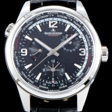 홍콩명품 [예거르꿀뜨르] 남성용 폴라리스 지오그래픽 904847J WT!! 세컨드 타임존 24시간 인디케이터 월드타임 파워 리저브 블랙 그라데이션 다이얼 수정형 Cal.866 타입 오토매틱 무브먼트 JAG0401  