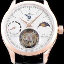 홍콩명품 [예거르쿨트르] 남성용 마스터 그랑 트래디션 5043480 1833퍼페추얼 18K 로즈골드 케이스 화이트 다이얼 아시안 투어빌론 탑재 무브먼트 JAG0413  