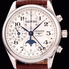 홍콩명품 [론진] 남성용 정*성시계 ! BEST UP!! 마스터 컬렉션 L2.773.4.78.3 문페이즈 크로노그래프 베스트 모델 화이트 발리콘 다이얼 오토매틱 무브먼트 LON0402  