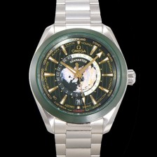 홍콩명품 [오메가] 남성용 씨마스터 1:1수제공정형 220.30.43.22.10.001 아쿠아테라 150M GMT 월드타이머 43미리 오토매틱 Cal. 8938 타입 메탈줄 그린 다이얼 omg20246  