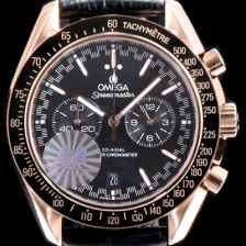 홍콩명품 [오메가] 남성용 스피드마스터 329.53.44.51.03.001 18K 로즈골드 레이싱 코-액시얼 마스터 크로노미터 타키미터 크로노그래프 블랙 다이얼 일본 수입산 쿼츠 무브먼트 OMG0502  