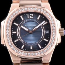 홍콩명품 [파텍필립] 여성용 노틸러스 7010/1R-010 하이엔드 최상급쥬얼 다이아몬드 베젤 그레이 텍스쳐 다이얼 브레이슬릿 스위스 정품 쿼츠 무브먼트 PAT0102  