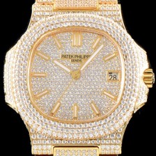 홍콩명품 [파텝필립] 남성용 파텍필립 5719/10G-010 노틸러스 스위프 세컨즈 18K 옐로우골드 럭셔리한 최상급쥬얼 다이아몬드 풀 셋팅 브레이슬릿 Cal.324 S C 오토매틱 무브먼트 PAT0103  
