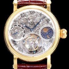 홍콩명품 [파텍필립] 남성용 그렌드 컴플리케이션 18k 옐로골드 문페이즈 세귤 리얼 투어빌론 최상급 쥬얼 다이아몬드 베젤 스켈레톤 다이얼 PAT0402  