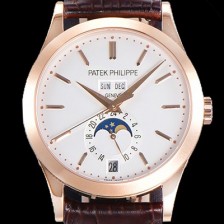 홍콩명품 [파텍필립] 남성용 컴플리케이션 5396R 에뉴얼 캘린더 39MM UP!! 데이-데이트 문페이즈 18K 로즈골드 케이스 화이트 다이얼 Cal.324 S C 오토매틱 무브먼트 PAT0155  