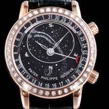 홍콩명품 [파텍필립] 남성용 그렌드 컴플리케이션 6104R-001 셀리스티얼 18K 로즈골드 최상급 다이아몬드 세팅 베젤 블랙 다이얼 오토매틱 무브먼트 PAT0135  