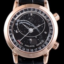 홍콩명품 [파텍필립] 남성용 그렌드 컴플리케이션 6102R-001 셀리스티얼 18K 로즈골드 블랙 다이얼 오토매틱 무브먼트 PAT0130  