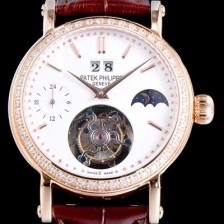 홍콩명품 [파텍필립] 남성용 그렌드 컴플리케이션 투어빌론 무브먼트 문페이즈 다이아 베젤 화이트다이얼 PAT0102  