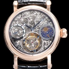홍콩명품 [파텍필립] 남성용 그렌드 컴플리케이션 18k 로즈골드 문페이즈 세귤 리얼 투어빌론 최상급 쥬얼 다이아몬드 베젤 스켈레톤 다이얼 PAT0401  