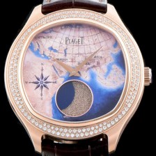 홍콩명품 [피아제] 남성용 블랙-타이 BLACK -TIE G0A38569 퀸터센셜리 엠퍼라도 XL 18K 로즈골드 최상급 쥬얼 다이아몬드 베젤 문페이즈 픽첼 다이얼 오토매틱 무브먼트 PIA4252  