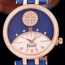 홍콩명품 [피아제] 여성용 워치 18k 로즈골드 블루&화이트 텍스쳐다이얼 최상급 쥬얼 다이아몬드 베젤 스위스 쿼츠 무브먼트 PIA4214  