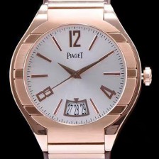 홍콩명품 [피아제] 남성용 폴로 G0A31149 라지 3데이트 화이트&실버 썬더스트 다이얼 오토매틱 무브먼트 PIA4200  