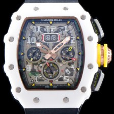 홍콩명품 [리차드밀레] 남성용 최신버전 업그레이드형 RM011 화이트 세라믹 오버사이즈 데이트 크로노그래프 스켈레톤 다이얼 오토매틱 무브먼트 RIC0412  