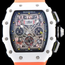 홍콩명품 [리차드밀레] 남성용 최신버전 업그레이드형 RM011 화이트 세라믹 오버사이즈 데이트 크로노그래프 스켈레톤 다이얼 오토매틱 무브먼트 RIC0414  