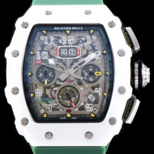 홍콩명품 [리차드밀레] 남성용 최신버전 업그레이드형 RM011 화이트 세라믹 오버사이즈 데이트 크로노그래프 스켈레톤 다이얼 오토매틱 무브먼트 RIC0410  