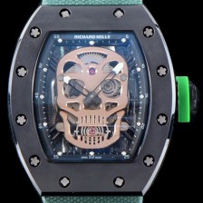 홍콩명품 [리차드밀레] 남성용 벨크로 스포츠 스트랩!! RM52-01 스컬 워치 스켈레톤&해골무늬 다이얼 오토매틱 무브먼트 RIC0451  