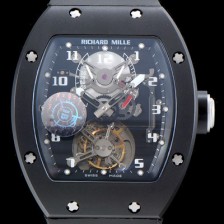 홍콩명품 [리차드밀레] 남성용 최초의 모델 RM001 투르비용 컬렉션UP!! 블랙 PVD 코팅 블랙&스켈레톤 다이얼 아시안 투어빌론 탑재 무브먼트 ric0277  
