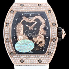 홍콩명품 [리차드밀레] 남성용 리차드밀 RM51-01 타이거&드래곤 미쉘 요 워치!! 수공 맞물림 형식의 쥬얼세팅 고급스러운 18K 로즈골드 스켈레톤 다이얼 오토매틱 무브먼트 RIC0452  