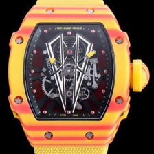 홍콩명품 [리차드밀레] 남성용 RM27-03 투르비용 라파엘 나달 쿼츠 TPT 소재 스켈레톤 다이얼 오스트리아 산 신형 옐로 우레탄러버밴드 오토매틱 무브먼트 RIC0440  