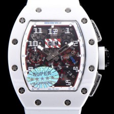 홍콩명품 [리차드밀레] 남성용 RM011 화이트 세라믹 케이스 크로노그래프 스켈레톤 다이얼 신형 ETA 7750B-2 오토매틱 무브먼트 RIC0414  