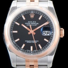 홍콩명품 [로렉스] 남성용 업그레이드형 데이져스트 116201-63601 오이스터36mm 스무스 베젤(AR) 18K 로즈골드 투톤콤비 블랙 다이얼 오토매틱 무브먼트 ROL0010  