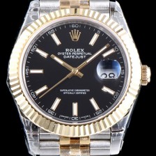홍콩명품 [로렉스] 남성용 업그레이드형 데이져스트 116231 오이스터 36mm 플루티드 베젤(AR) 18K 로즈골드 투톤콤비 블랙 다이얼 오토매틱 무브먼트 ROL0015  