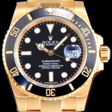 홍콩명품 [로렉스] 남성용 서브마리너116618LN-97208 블랙 세라믹 베젤 18k 옐루골드 도금 블랙 다이얼 브레이슬릿 ETA 2836-2 오토매틱 무브먼트 ROL0341  
