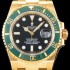홍콩명품 [로렉스] 남성용 New 업그레이드형!! 서브마리너 데이트 그린 세라믹 베젤UP!! 고급스러운 18K 옐로우골드 블랙 다이얼 브레이슬릿 오토매틱 무브먼트 ROL0530  