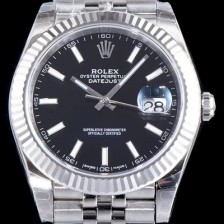 홍콩명품 [로렉스] 남성용 데이저스트 II m126334-0018 블랙 다이얼 야광 스틱 인덱스 스틸 브레이슬릿 오토매틱 무브먼트 ROL0010  