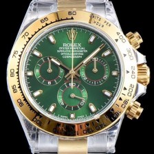 홍콩명품 [로렉스] 남성용 최신버전 업그레이드형!!코스모그래프 데이토나 116508 18K 옐로우 골드 콤비 크로노그래프 그린 다이얼 오이스터 브레이슬릿 신형 7750B-2 오토매틱 무브먼트 ROL0040  