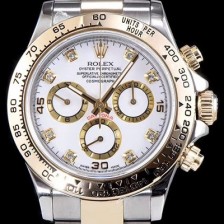 홍콩명품 [로렉스] 남성용 최상급 퀄리티 데이토나 116523-78593 18K 옐로골드 포금 제품!! 크로노그래프 쥬얼 다이아몬드 인덱스 18K 옐로골드 투톤 콤비 화이트 다이얼 오토매틱 무브먼트 ROL0302  