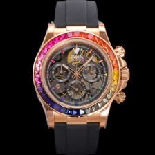 홍콩명품 [로렉스]남성용 데이토나 40mm 크로노그래프 18k 로즈골드 오토매틱 Cal.4130 무브먼트 스켈레톤 다이얼 rol5381  